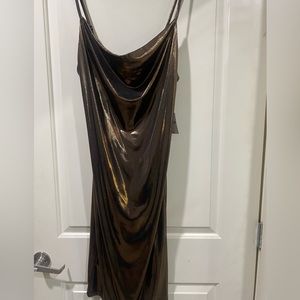 NWT! Gold “Liquid” Dress